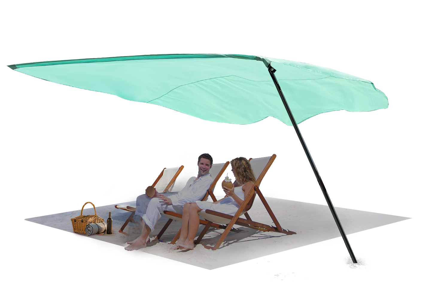 Beach Shade with UPF 50+ Protection, Wind-Powered Beach Tent Sun Shelter for 2-3 People, Provides 61 Sq. Ft. of Shade, Easy Setup, includes Carry Bag and Poles for Outdoor, Camping and Beach Time, XL