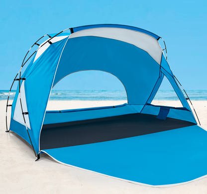 Calen Beach Tent,Beach Canopy Shade Tent with UPF 50+UV Protection for 3-4 Person, Waterproof Portable Easy Setup Beach Sun Shelter Tent for Outdoor Adventures, Camping, and Picnics with Carrying Bag